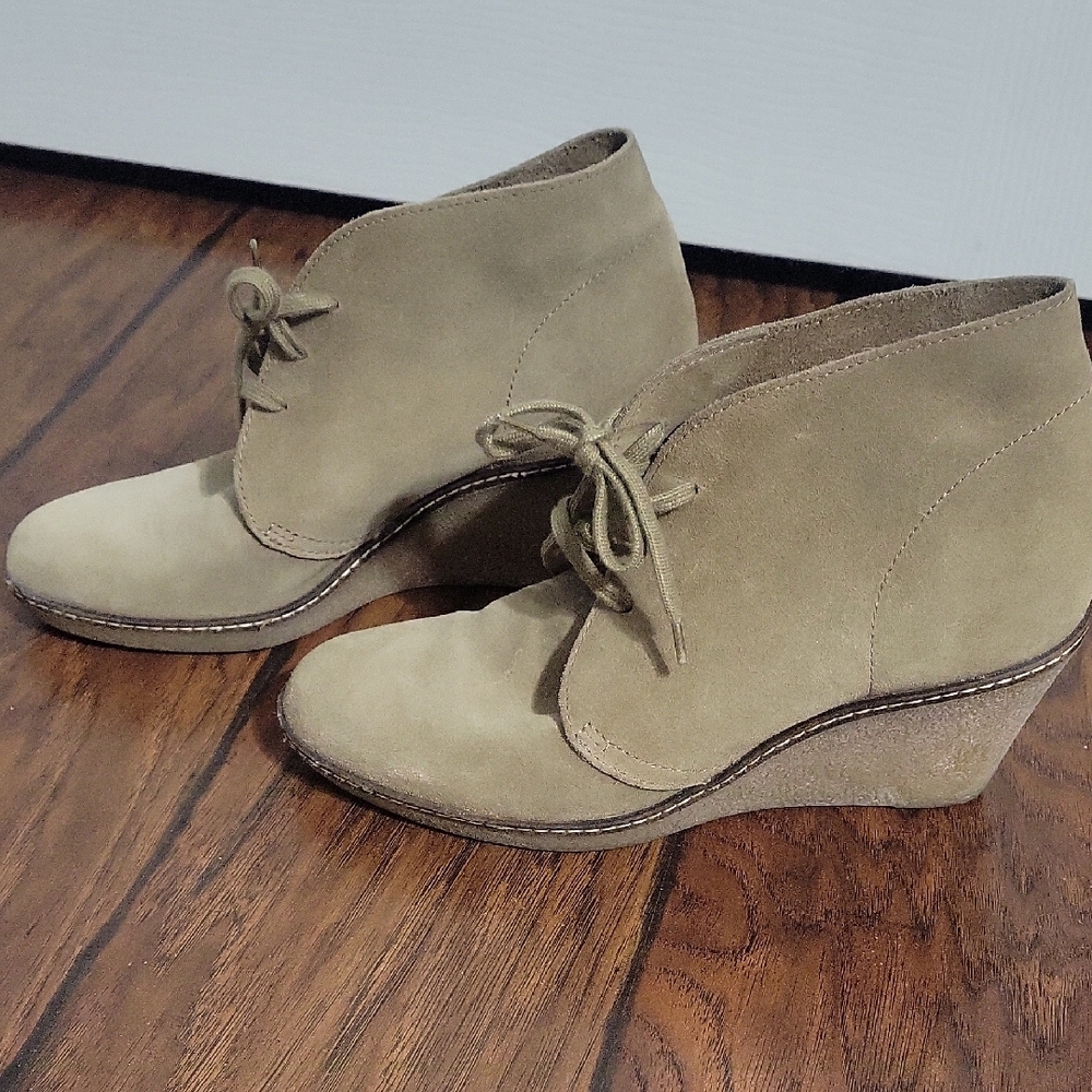 J. Crew Olive Suede Wedge Boots